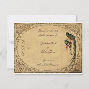 Vintage Quetzal Bird Elegant Save the Date card