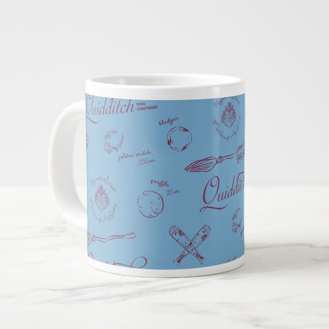 Vintage QUIDDITCH™ Sketch Pattern Giant Coffee Mug (Front Left)