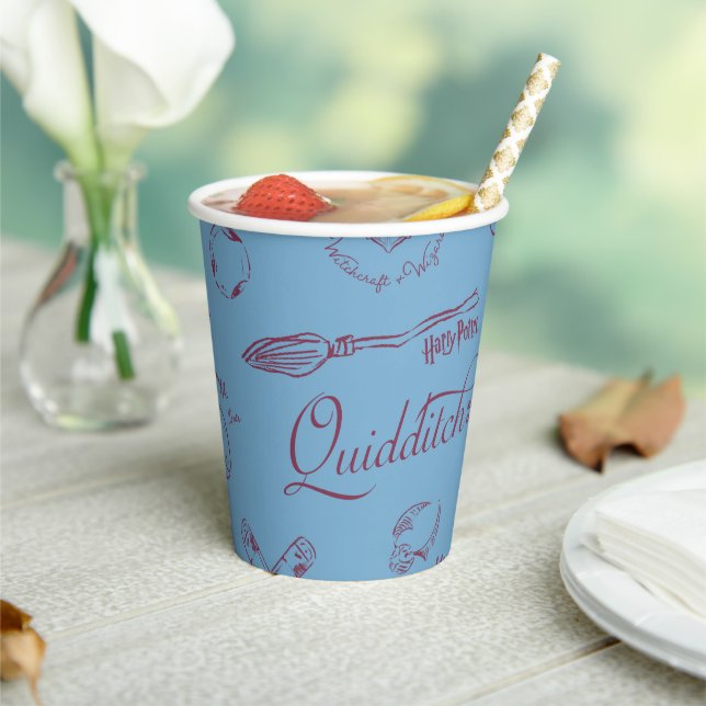 Vintage QUIDDITCH™ Sketch Pattern Paper Cups (Insitu)