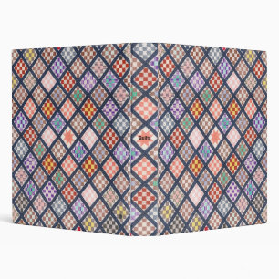 Vintage Quilt Art Personal Notebook 3 Ring Binder
