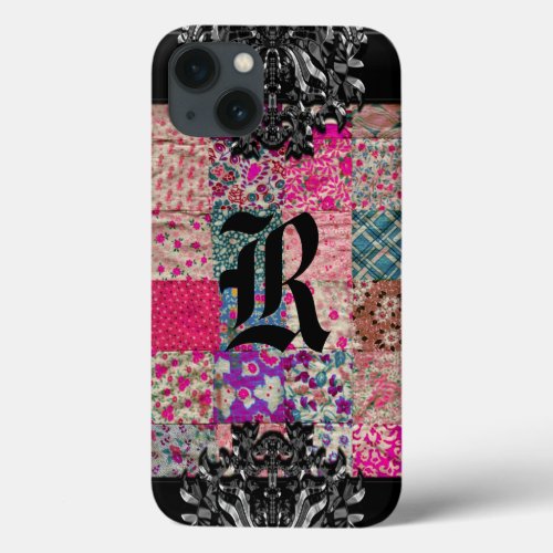 Vintage Quilt  Monogram 66s iPhone 13 Case