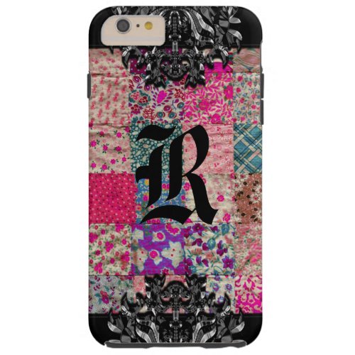 Vintage Quilt  Monogram Tough iPhone 6 Plus Case