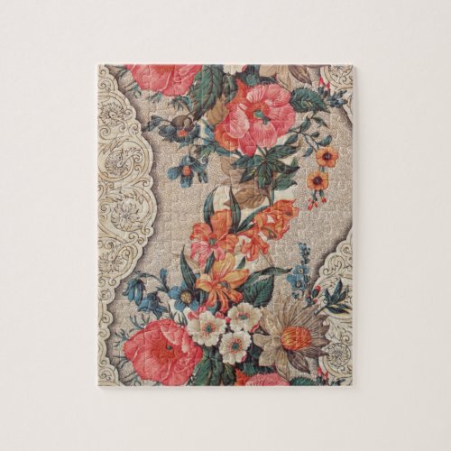 Vintage Quilt Ornate Floral Jigsaw Puzzle