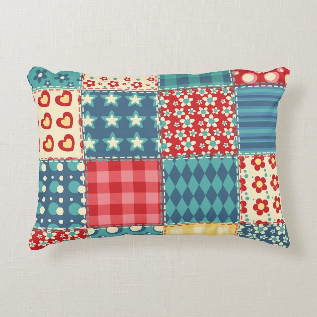 Vintage quilt: patchwork background pattern. accent pillow (Front)