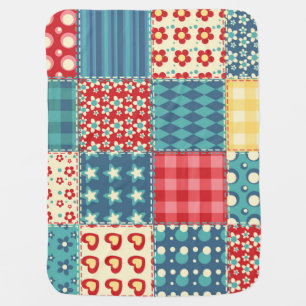 Vintage quilt: patchwork background pattern. baby blanket
