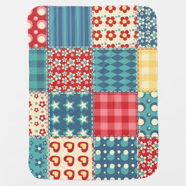 Vintage quilt: patchwork background pattern. baby blanket (Front)