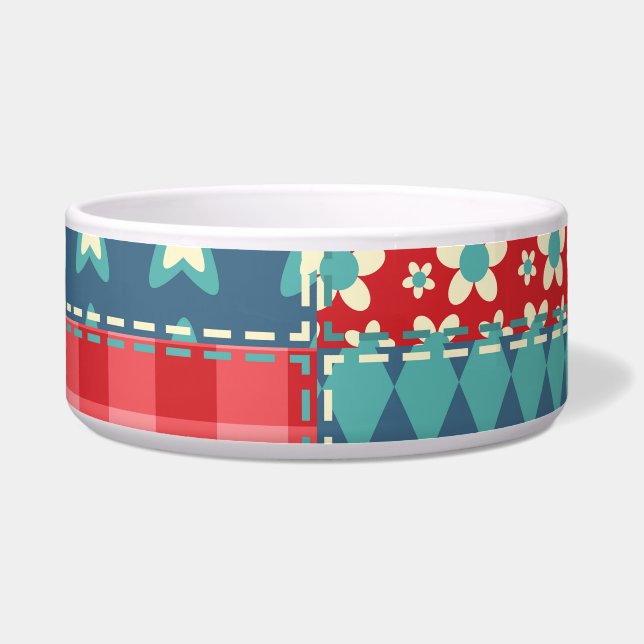 Vintage quilt: patchwork background pattern. bowl (Front)