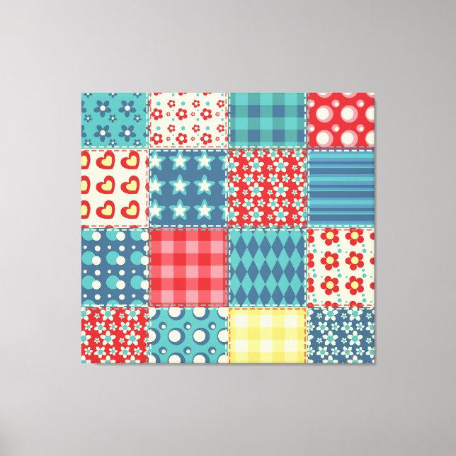 Vintage quilt: patchwork background pattern. canvas print (Front)