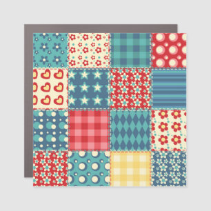 Vintage quilt: patchwork background pattern. car magnet