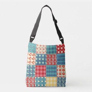 Vintage quilt: patchwork background pattern. crossbody bag