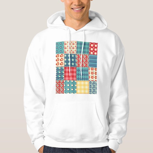 Vintage quilt: patchwork background pattern. hoodie (Front)