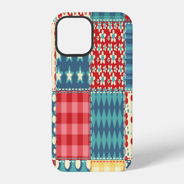 Vintage quilt: patchwork background pattern. iphone case (Back)