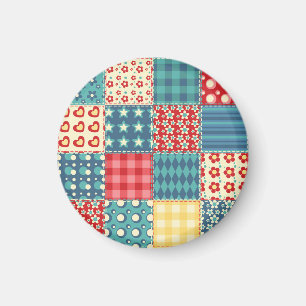 Vintage quilt: patchwork background pattern. magnet