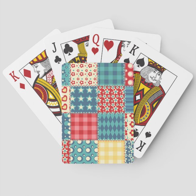 Vintage quilt: patchwork background pattern. poker cards (Back)