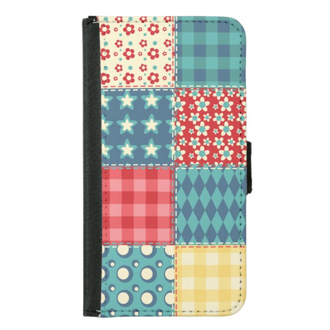 Vintage quilt: patchwork background pattern. samsung galaxy wallet case (Front)