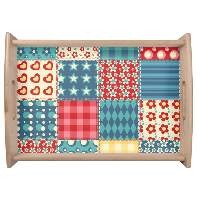 Vintage quilt: patchwork background pattern. serving tray (Front)