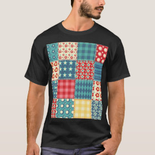 Vintage quilt: patchwork background pattern. T-Shirt