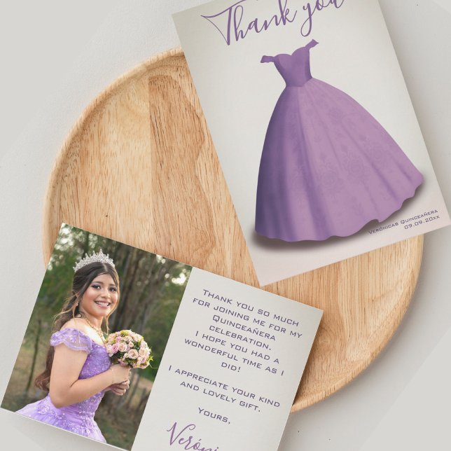 Vintage Quinceañera mis quince thank you card (Creator Uploaded)