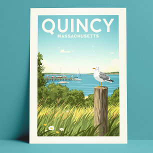 Vintage Quincy Massachusetts Postcard