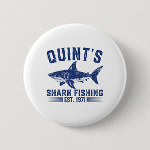 Vintage Quint's Shark Fishing 1971 Retro Fisher Bi Button