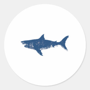Vintage Quint's Shark Fishing 1975 Retro ( On Ck ) Classic Round Sticker