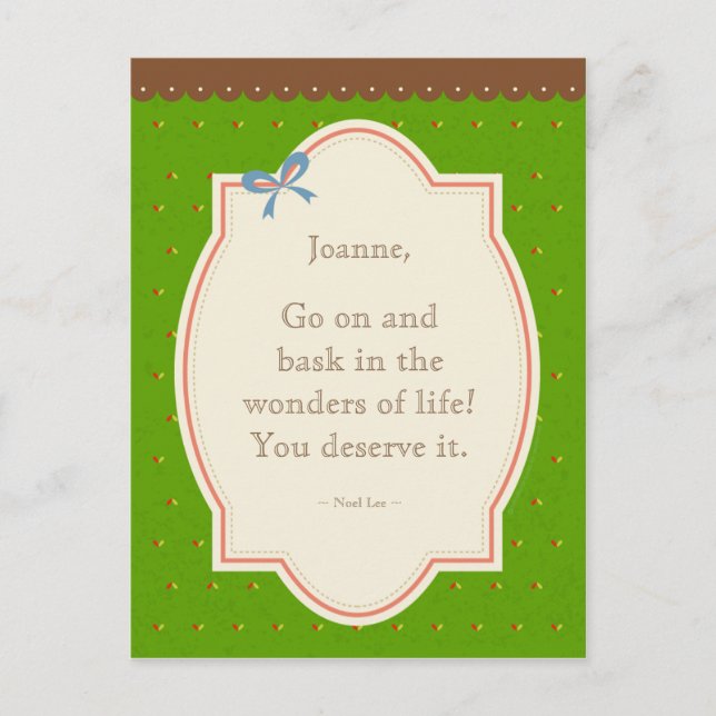 Vintage Quote Postcard - Green (Front)