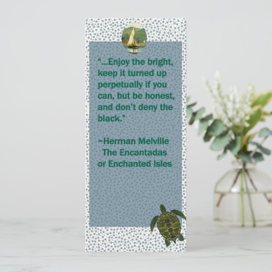 Vintage quote turtle and boat bookmark (Standing Front)