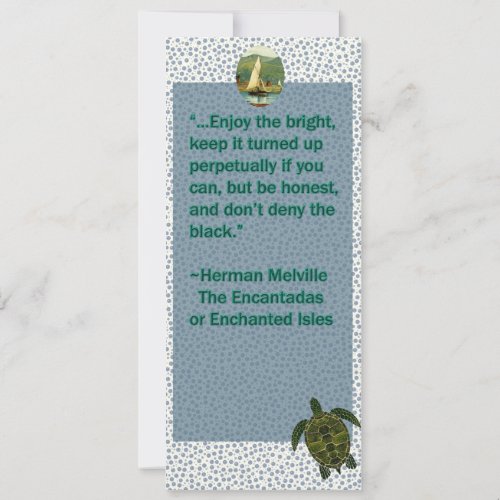 Vintage quote turtle and boat bookmark invite