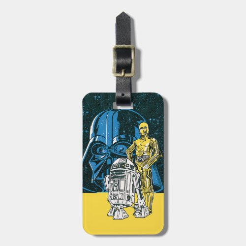 Vintage R2_D2 C_3PO Darth Vader Star Collage Luggage Tag