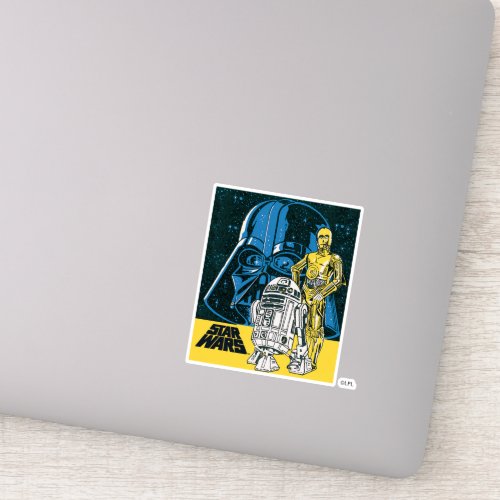 Vintage R2_D2 C_3PO Darth Vader Star Collage Sticker