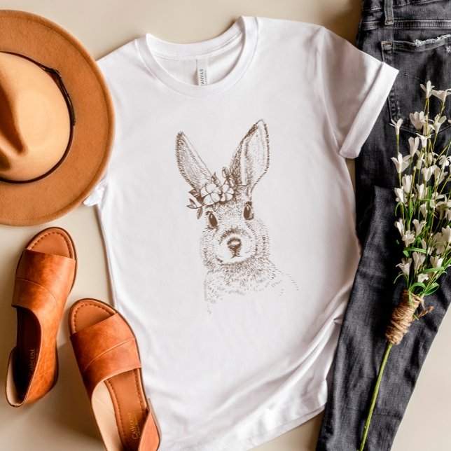 Vintage Rabbit and Flowers T-Shirt (Creator Uploaded)