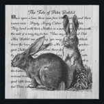 Vintage Rabbit Black & White Nursery Faux Canvas Print<br><div class="desc">This design features a vintage rustic black and white rabbit design on a whitewashed faux wood background. Perfect for a child's room or nursery,  or for spring and Easter decorating. Works great with farmhouse decor as well as modern. Created by Simply Farmhouse Press.</div>