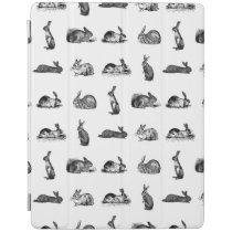 Vintage Rabbit Bunnies Art CUSTOM BACKGROUND COLOR iPad Smart Cover