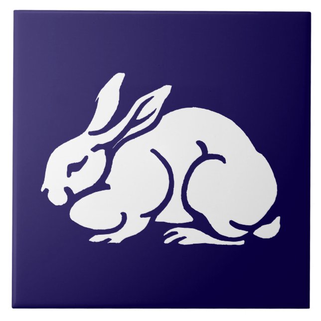 Vintage Rabbit Ceramic Tile (Front)