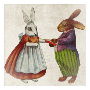 Vintage Rabbit Couple in Victorian Clothing Acrylic Print