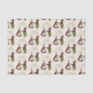 Vintage Rabbit Couple in Victorian Clothing Tissue Paper