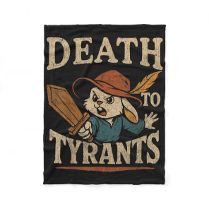 Vintage Rabbit Death To Tyrants Retro 90s Fleece Blanket