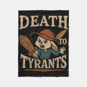 Vintage Rabbit Death To Tyrants Retro 90s Fleece Blanket