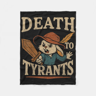 Vintage Rabbit Death To Tyrants Retro 90s Fleece Blanket