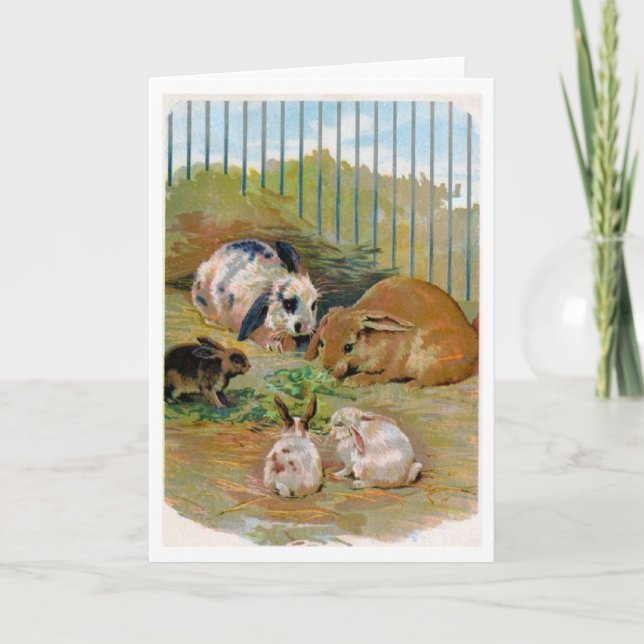 Vintage - Rabbit Family, Card (Front)