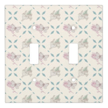 Vintage Rabbit, Fern, Butterfly and Flower Pattern