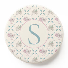 Vintage Rabbit, Fern, Butterfly and Flower Pattern
