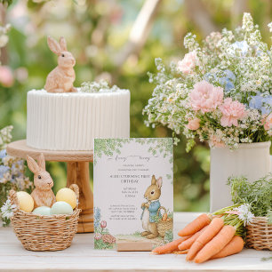 Vintage Rabbit Garden Birthday Invitation