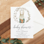 Vintage Rabbit Gender Neutral Baby Shower Invitation<br><div class="desc">This adorable design features a vintage hand drawn rabbit sitting in a botanical garden of whimsical florals and elegant fonts. See the entire collection for more matching items!</div>