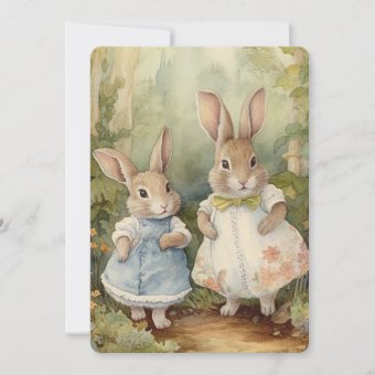 Vintage Rabbit Greeting Card | Zazzle