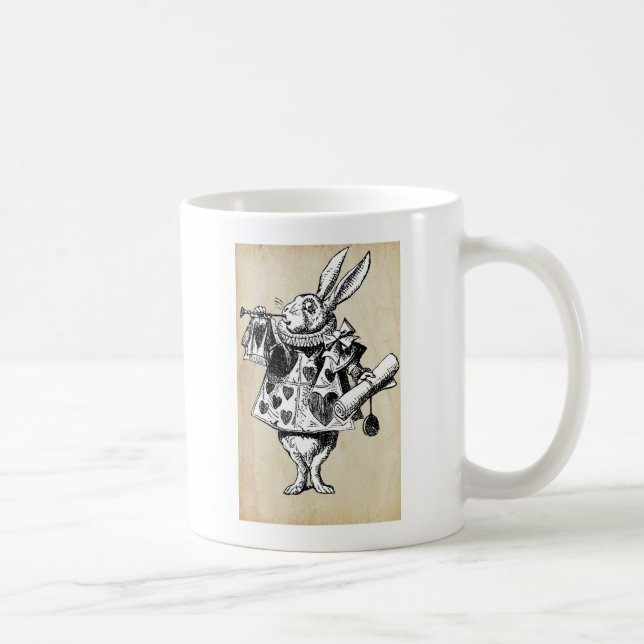 Vintage Rabbit in Hearts Coffee Mug (Right)