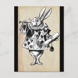 Vintage Rabbit in Hearts Postcard