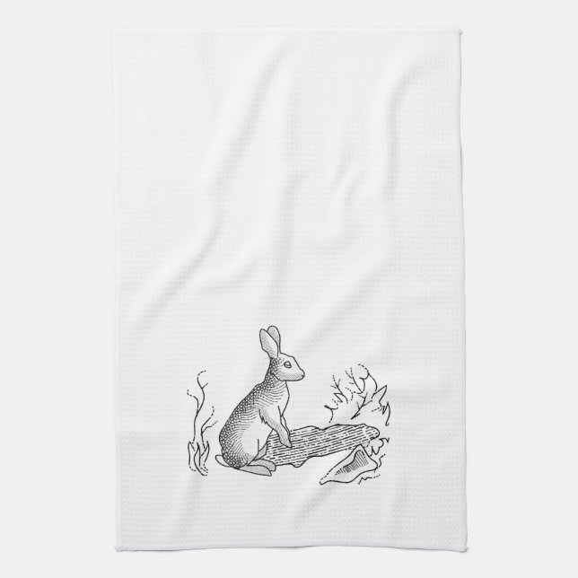 Vintage Rabbit Kitchen Towel (Vertical)
