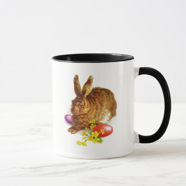 Vintage Rabbit Painting Easter Gift  Mug (Right)
