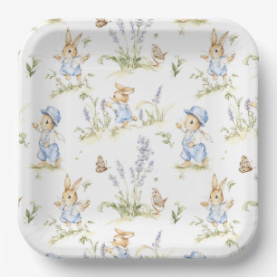 Vintage Rabbit Paper Plates, Bunny Storybook Party Plates